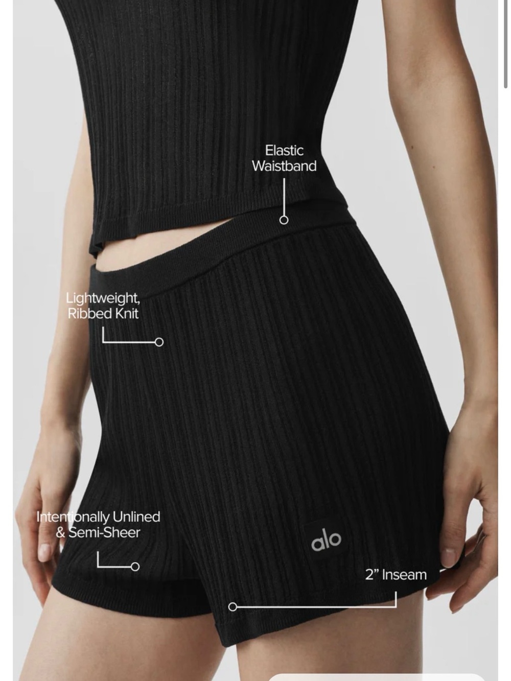 BRAND NEW sweater high waist sunlit short Alo yoga black